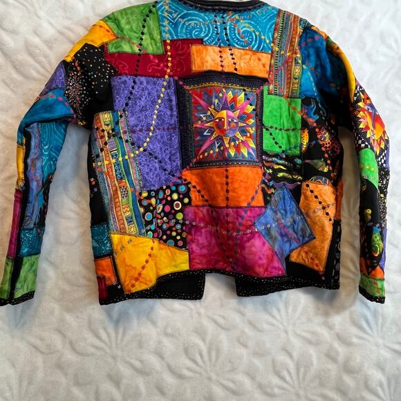 Bobbie Brooks colorful vintage 90’s blazer color block animal pattern embroidery - Picture 4 of 6